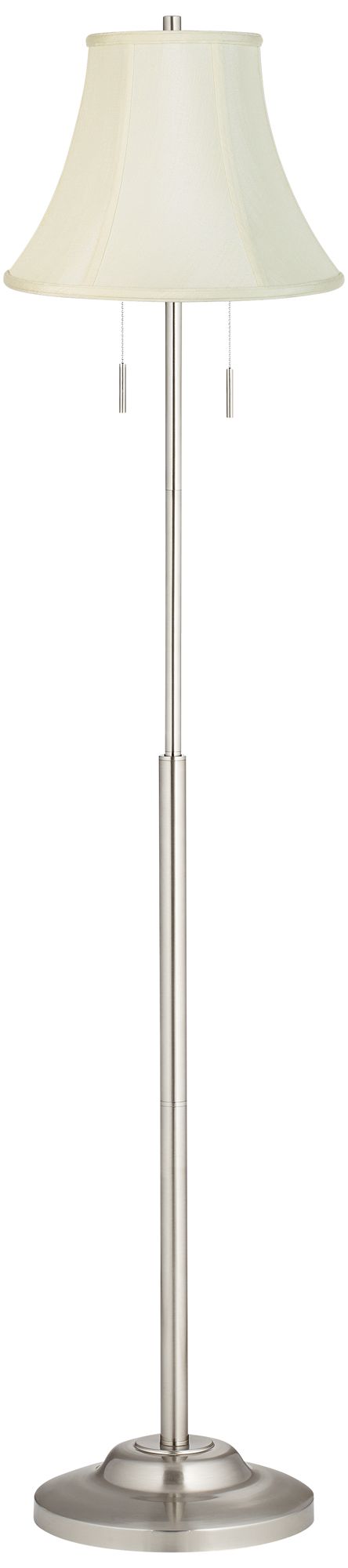 Image 2 Possini Euro Abba 66" Creme Bell and Nickel Pull Chain Floor Lamp