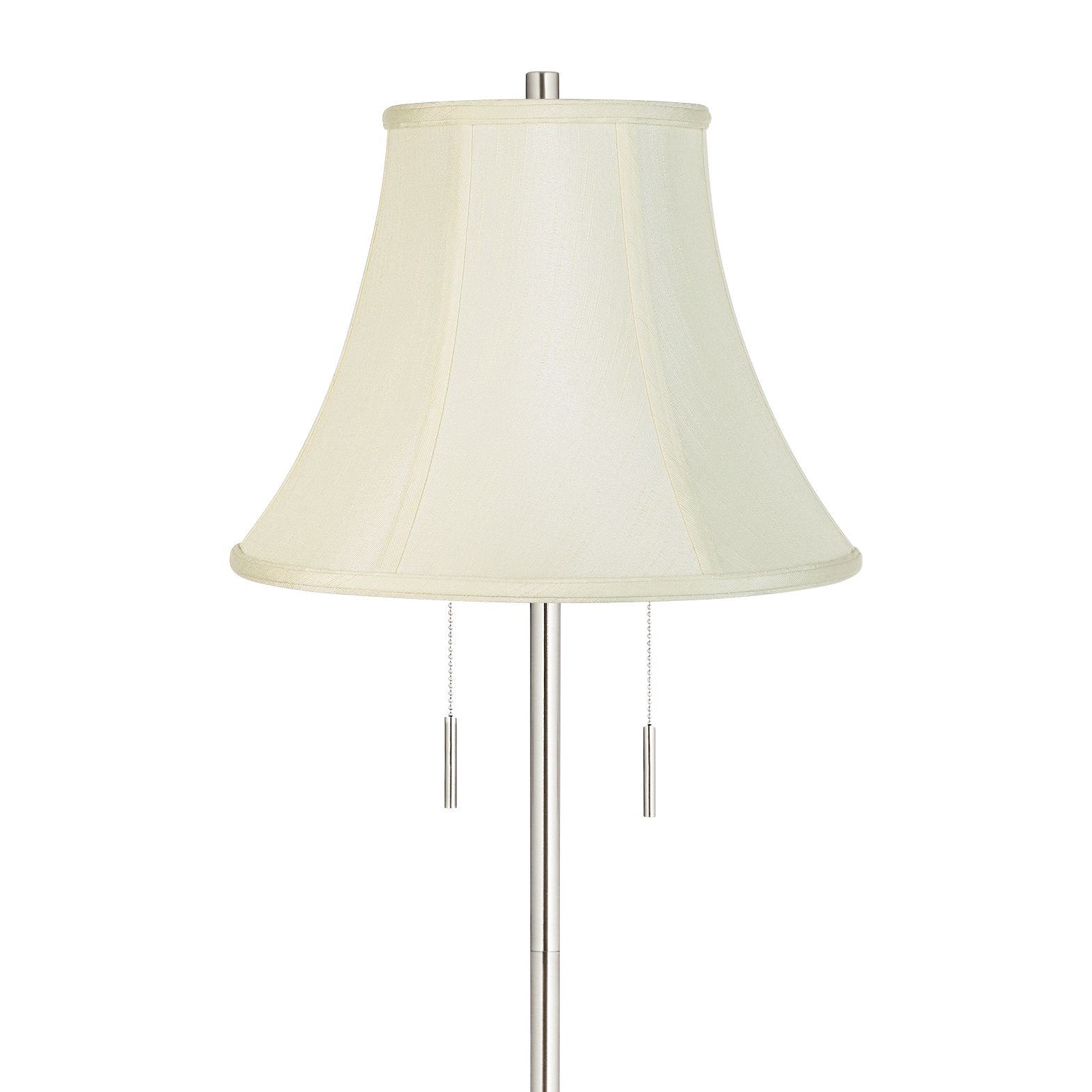 Image 3 Possini Euro Abba 66" Creme Bell and Nickel Pull Chain Floor Lamp more views