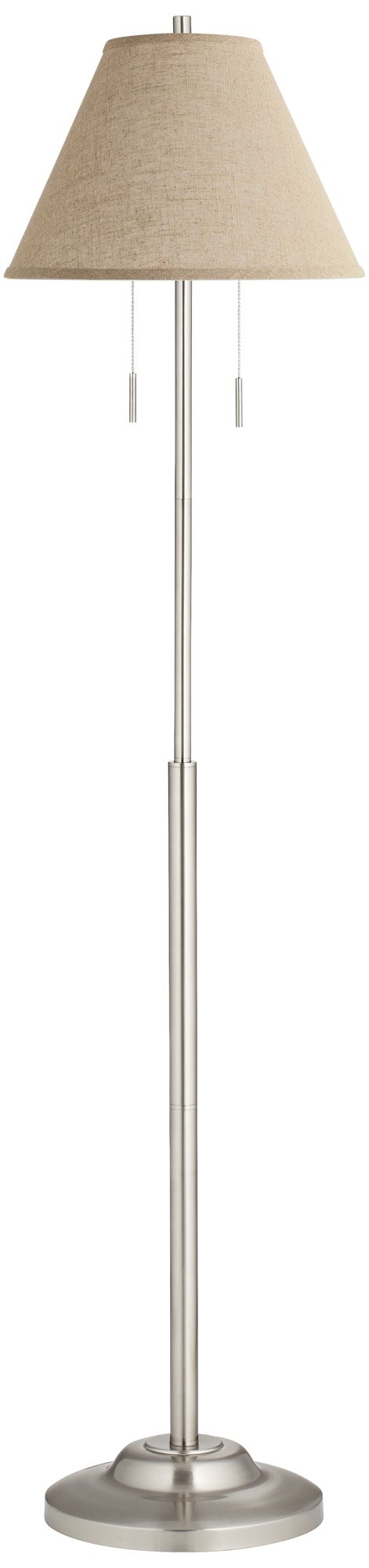 Possini Euro Abba 66" Fine Burlap Empire Twin Pull Chain Floor Lamp