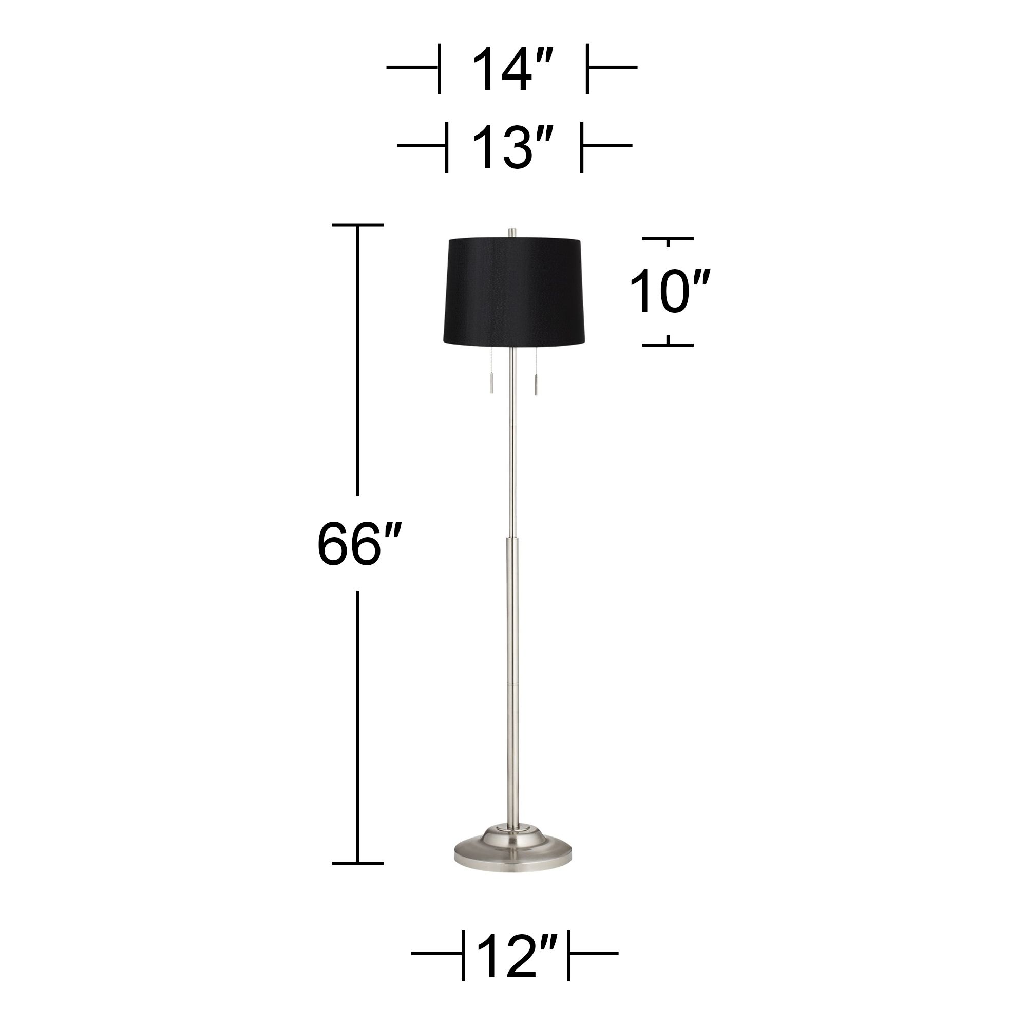 Image 4 Possini Euro Abba 66" High Black Drum Twin Pull Chain Floor Lamp more views
