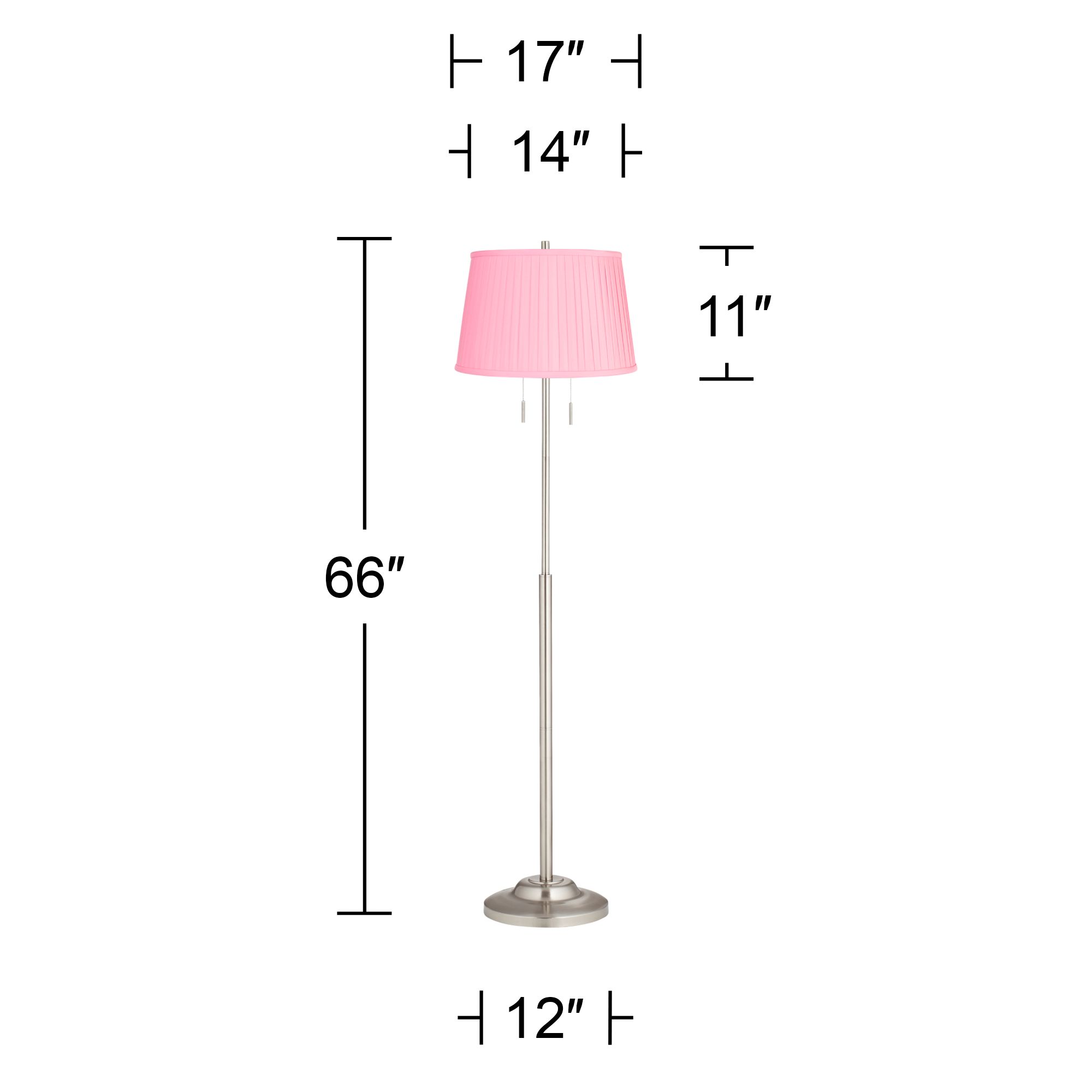 Image 5 Possini Euro Abba 66" High Bright Pink Pleated Shade Floor Lamp more views