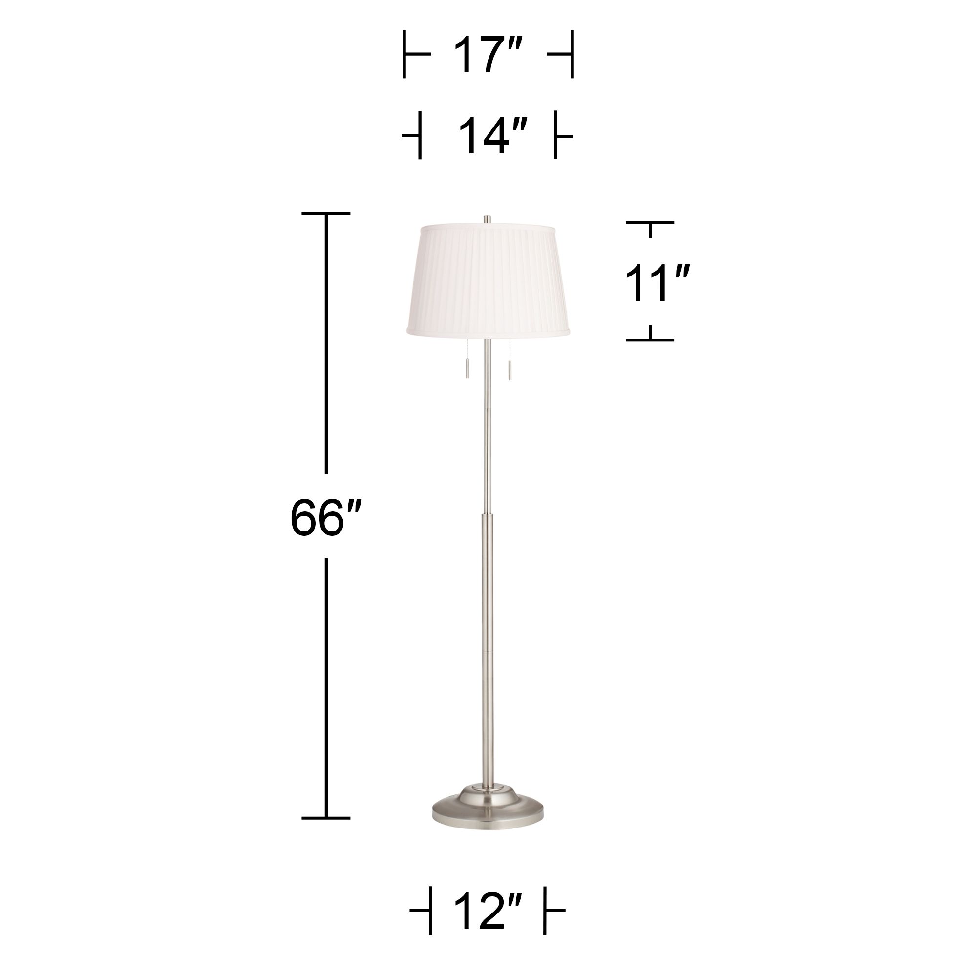 Image 5 Possini Euro Abba 66" High Classic White Pleated Shade Floor Lamp more views