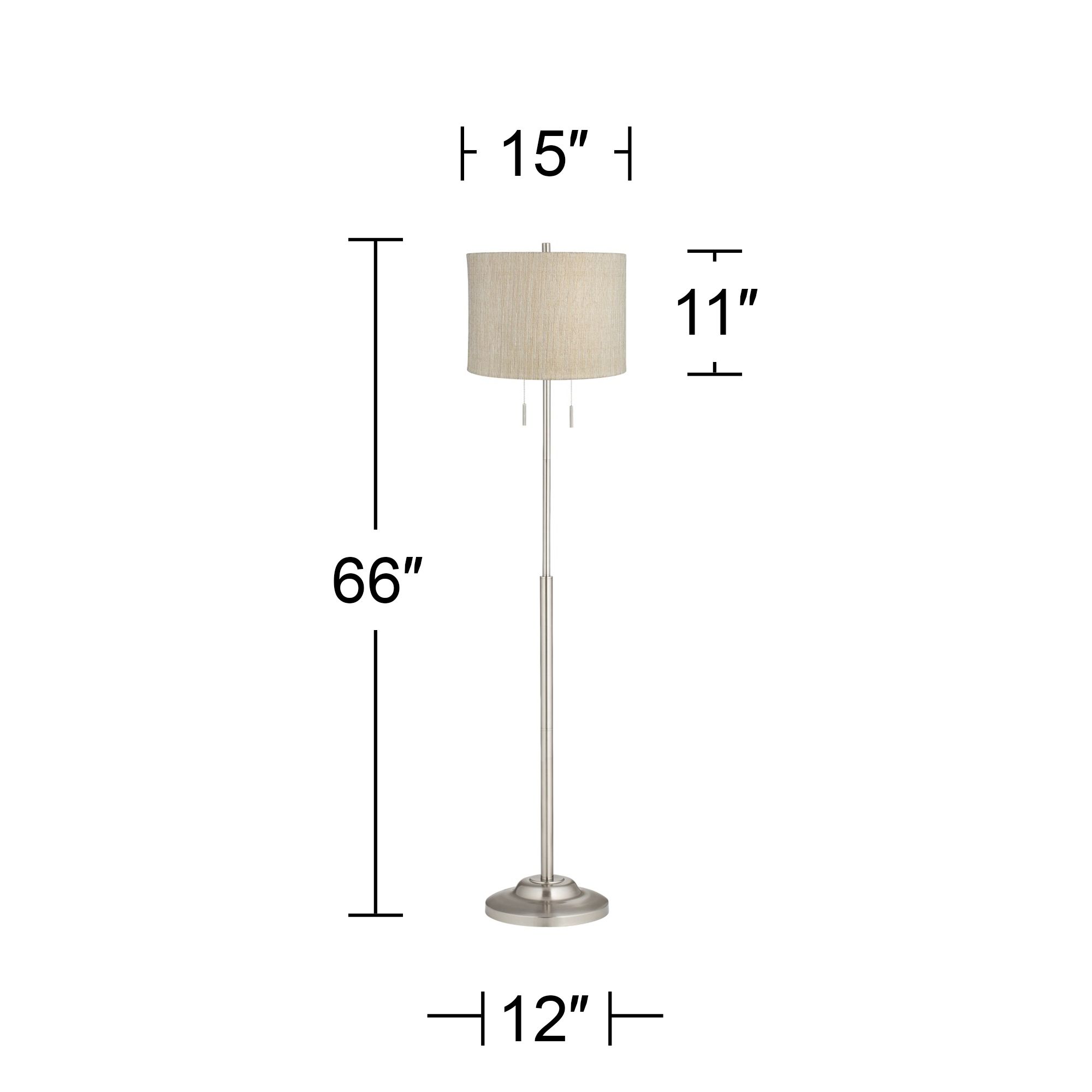 Image 4 Possini Euro Abba 66" High Gold And Silver Twin Pull Chain Floor Lamp more views