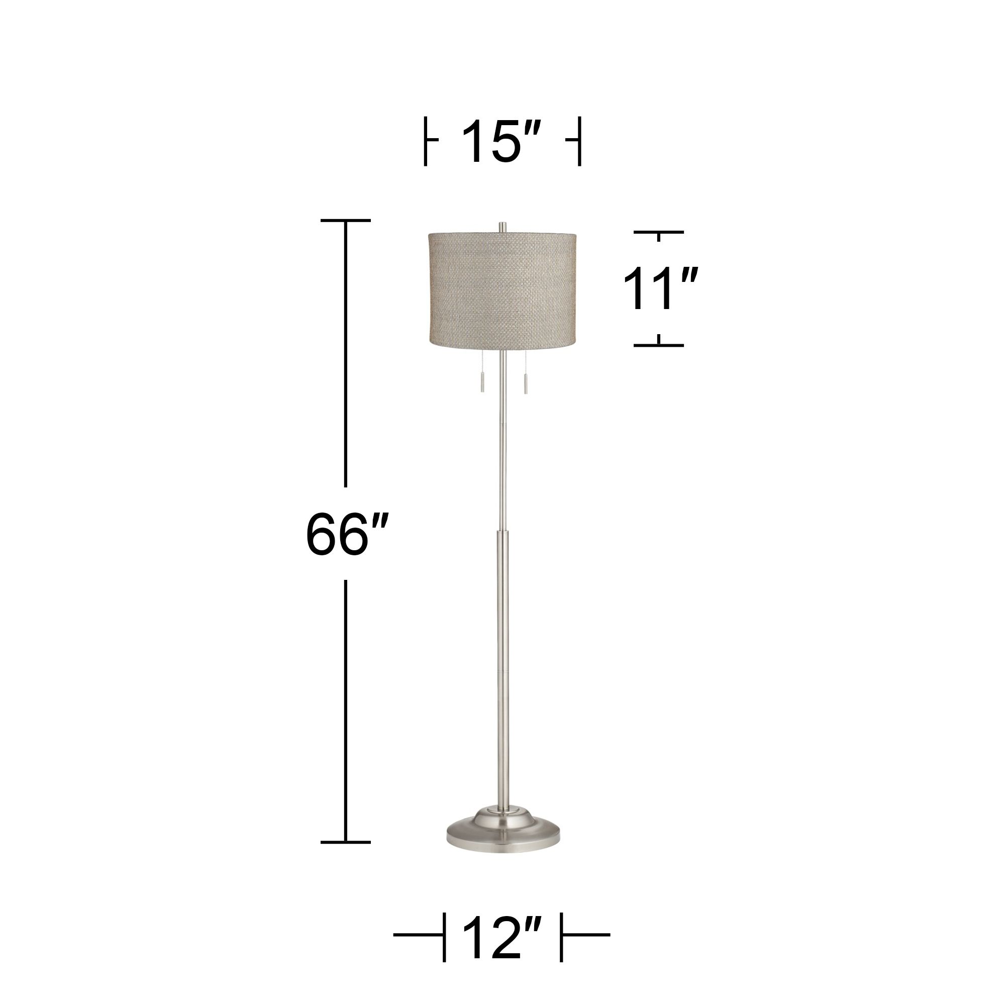 Image 4 Possini Euro Abba 66" High Gray And Gold Twin Pull Chain Floor Lamp more views