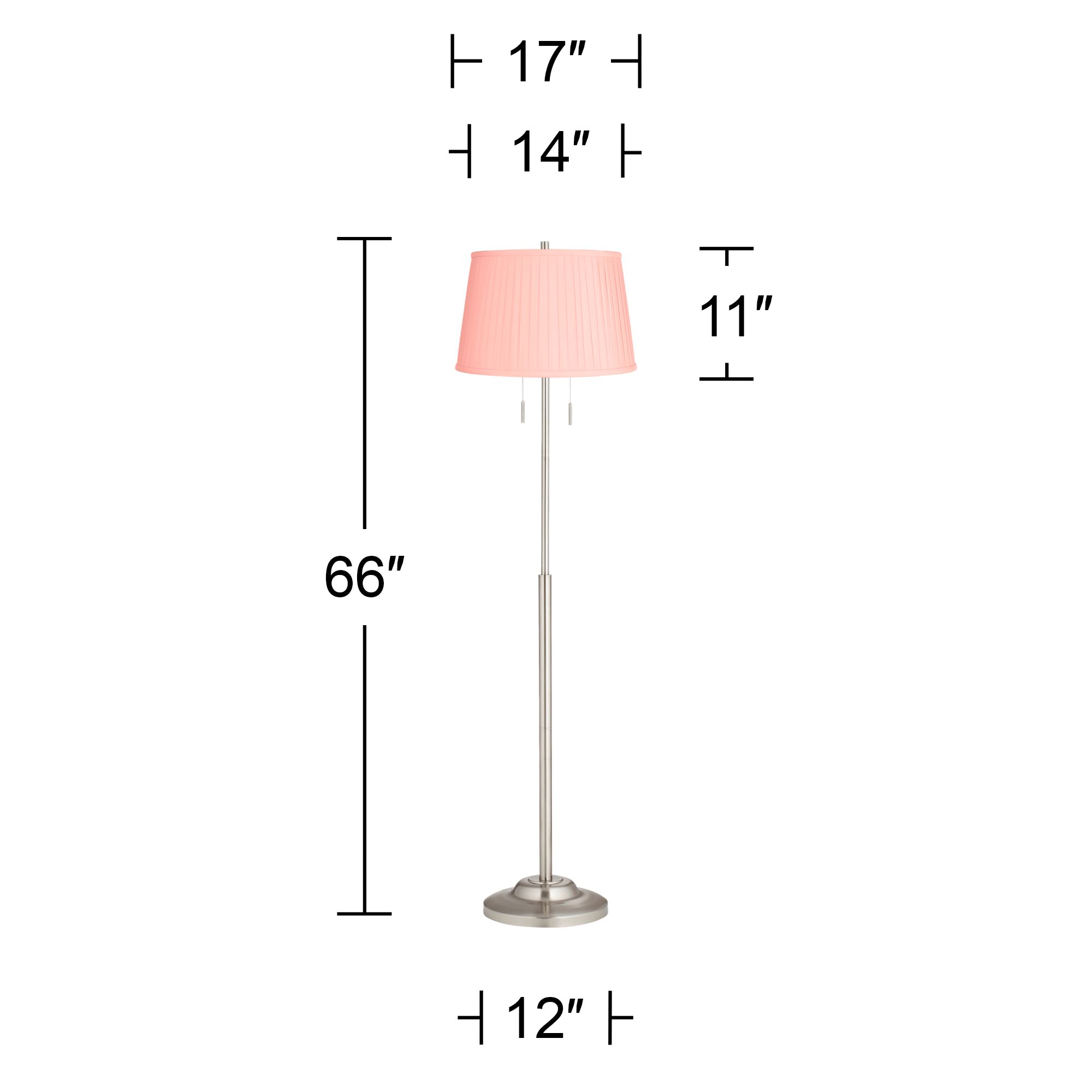 Image 5 Possini Euro Abba 66" High Peach Pleated Shade Floor Lamp more views