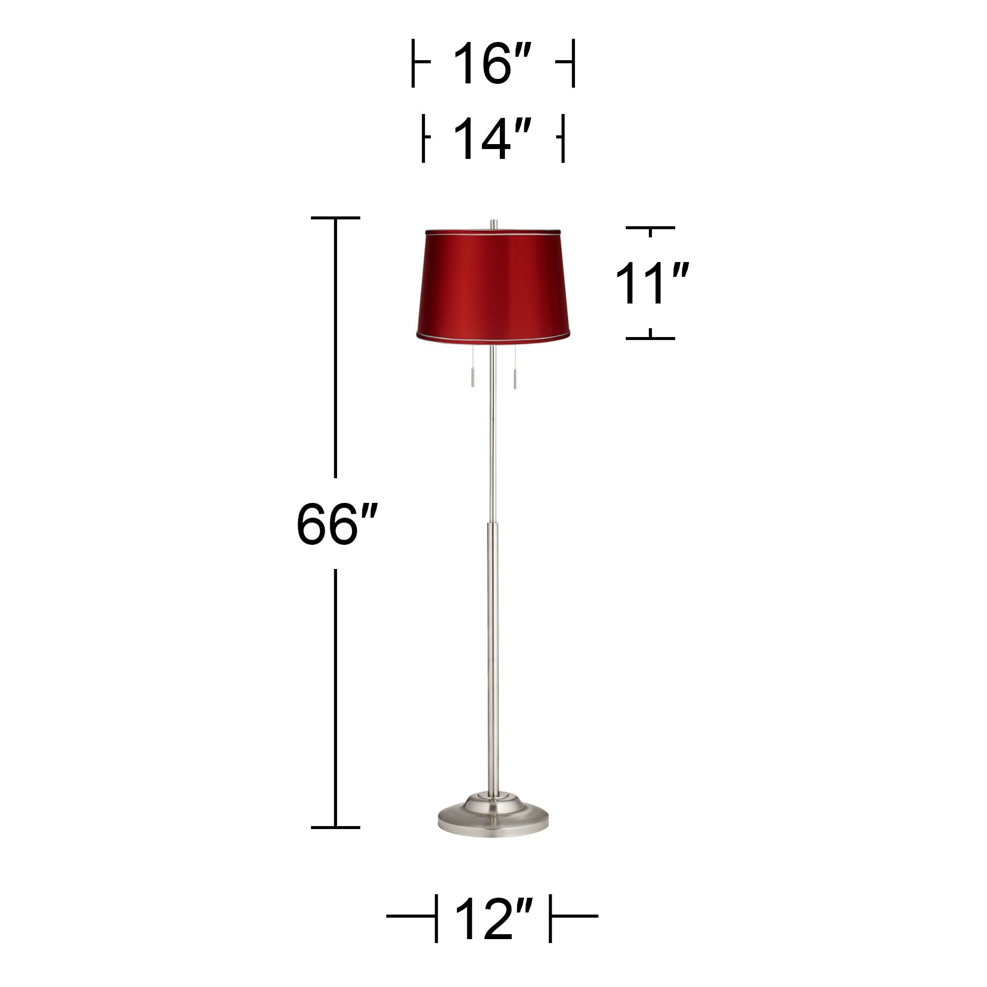 Image 4 Possini Euro Abba 66" High Satin Red Twin Pull Chain Floor Lamp more views
