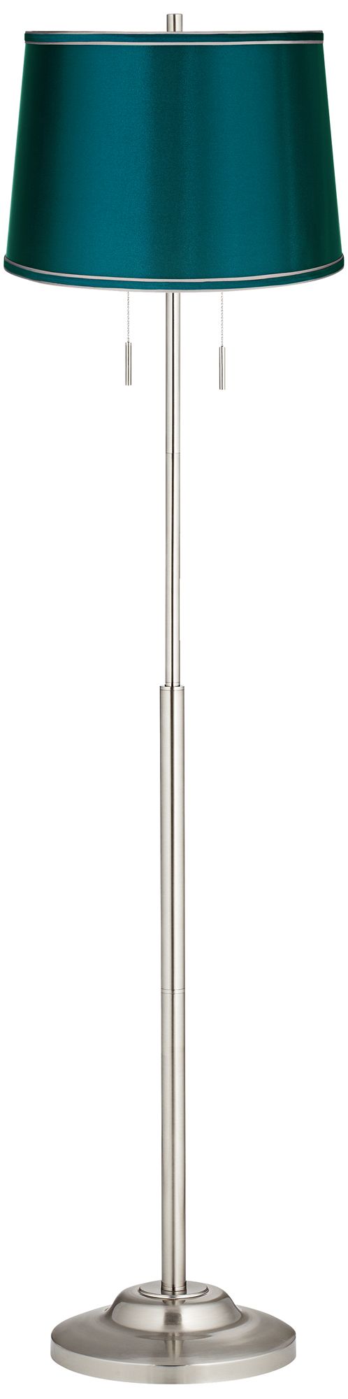 Possini Euro Abba 66" High Satin Teal Blue Pull Chain Floor Lamp