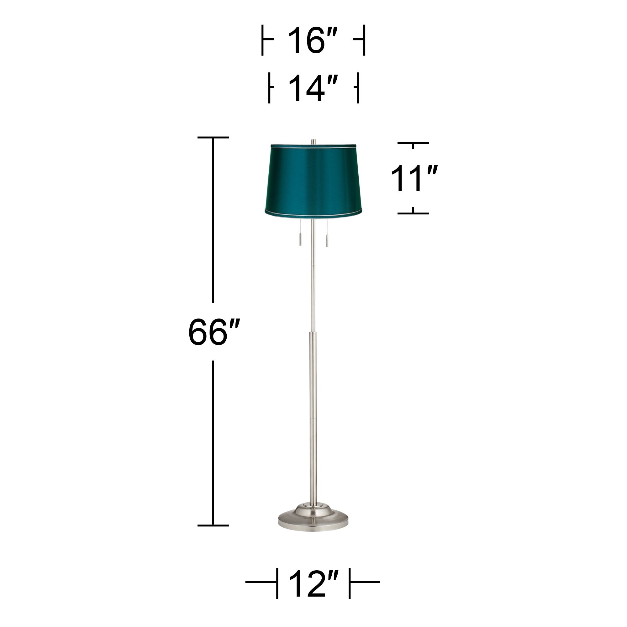Image 3 Possini Euro Abba 66" High Satin Teal Blue Pull Chain Floor Lamp more views