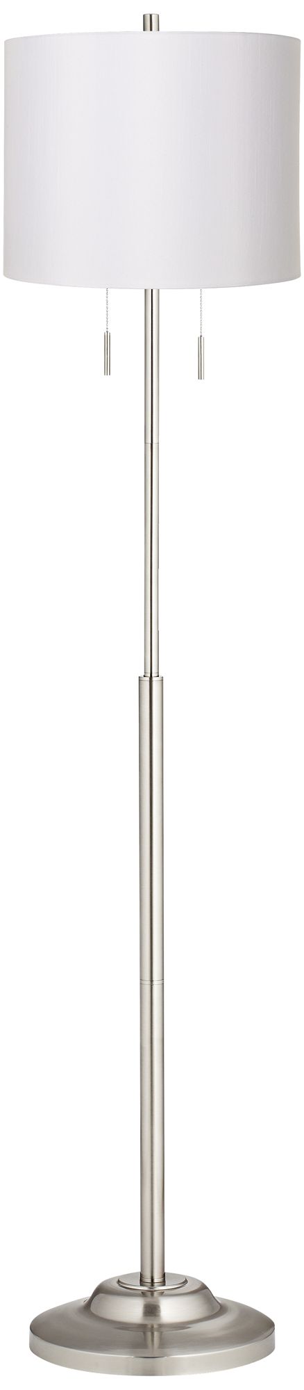 Possini Euro Abba 66" High White Ivory Twin Pull Chain Floor Lamp