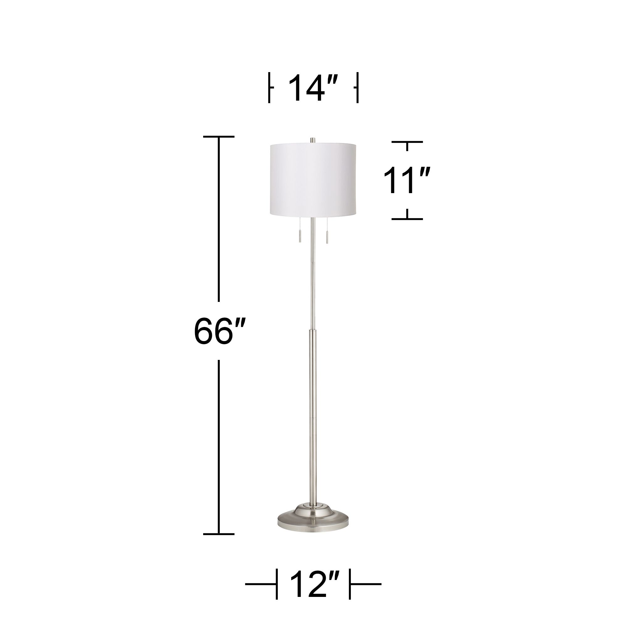 Image 6 Possini Euro Abba 66" High White Ivory Twin Pull Chain Floor Lamp more views