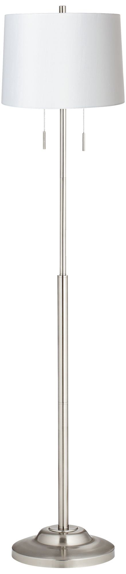 Image 2 Possini Euro Abba 66" High White Shade Twin Pull Chain Floor Lamp