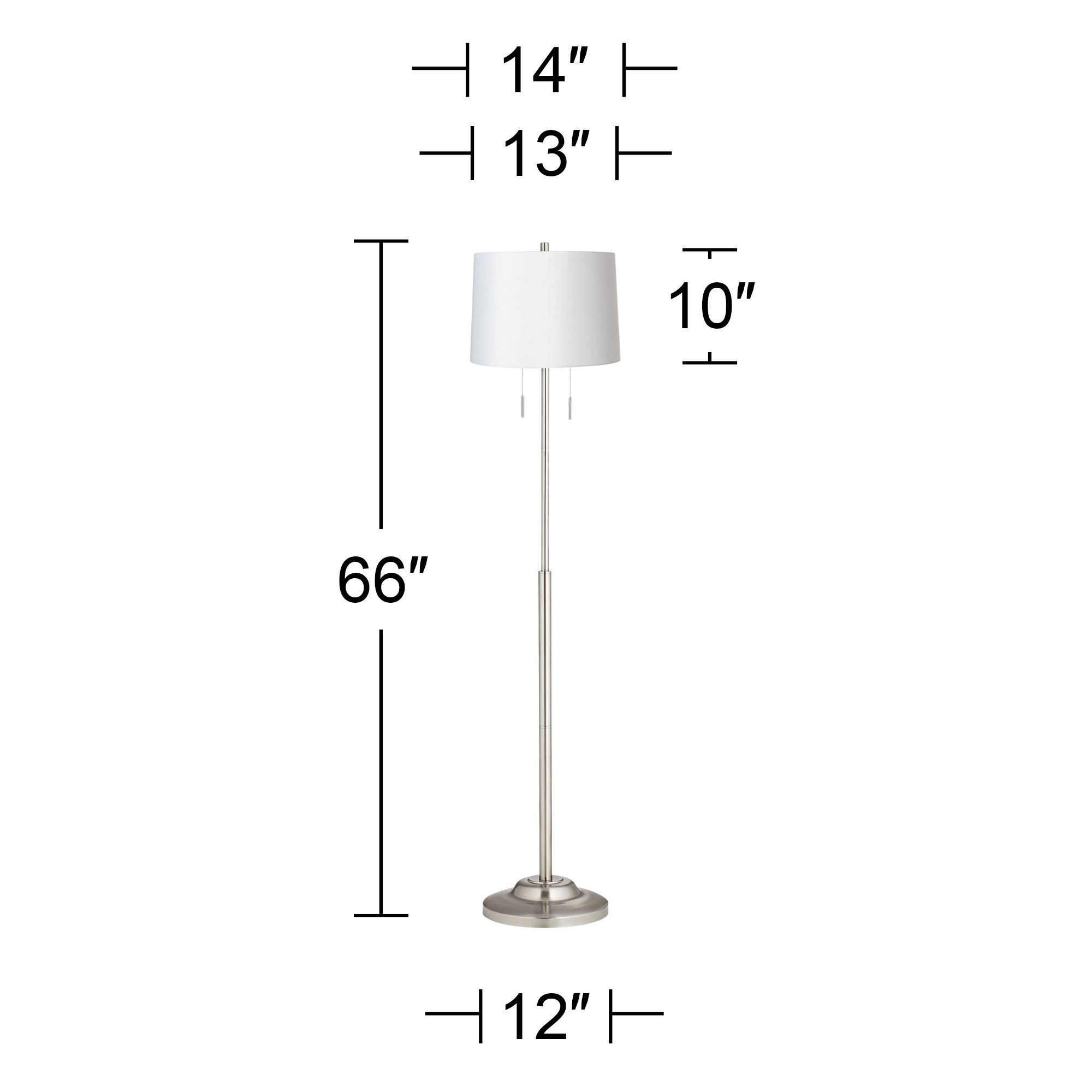 Image 3 Possini Euro Abba 66" High White Shade Twin Pull Chain Floor Lamp more views