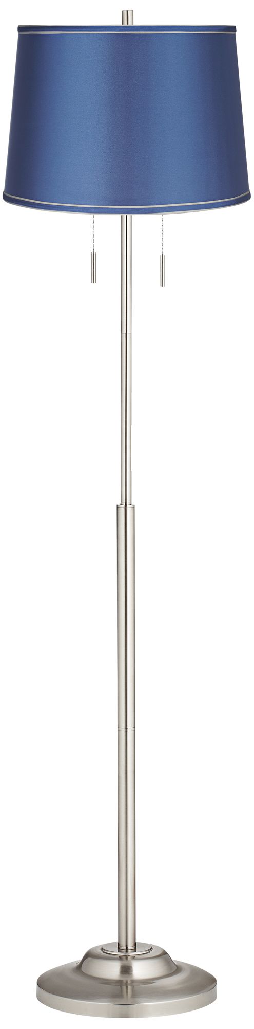 Possini Euro Abba 66" Satin Blue Modern Pull Chain Floor Lamp