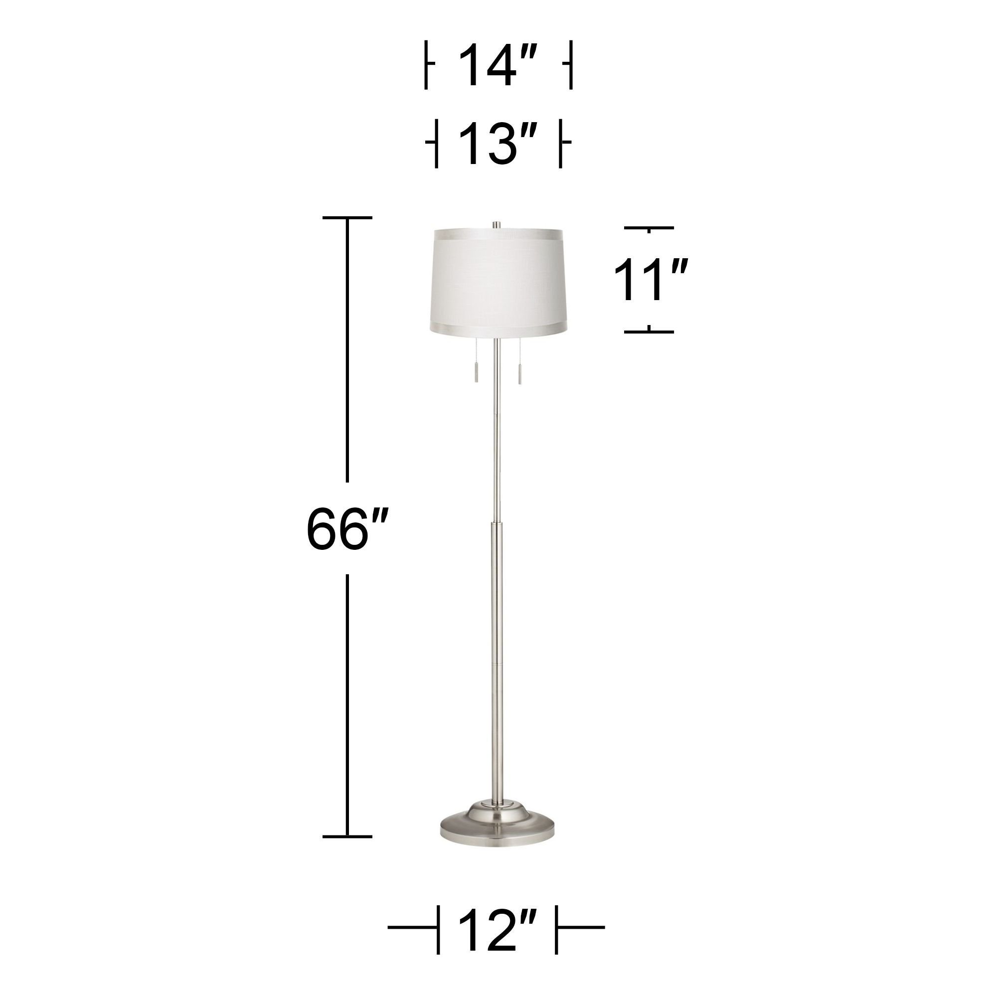 Image 3 Possini Euro Abba 66" White Drum Shade Brushed Nickel Floor Lamp more views