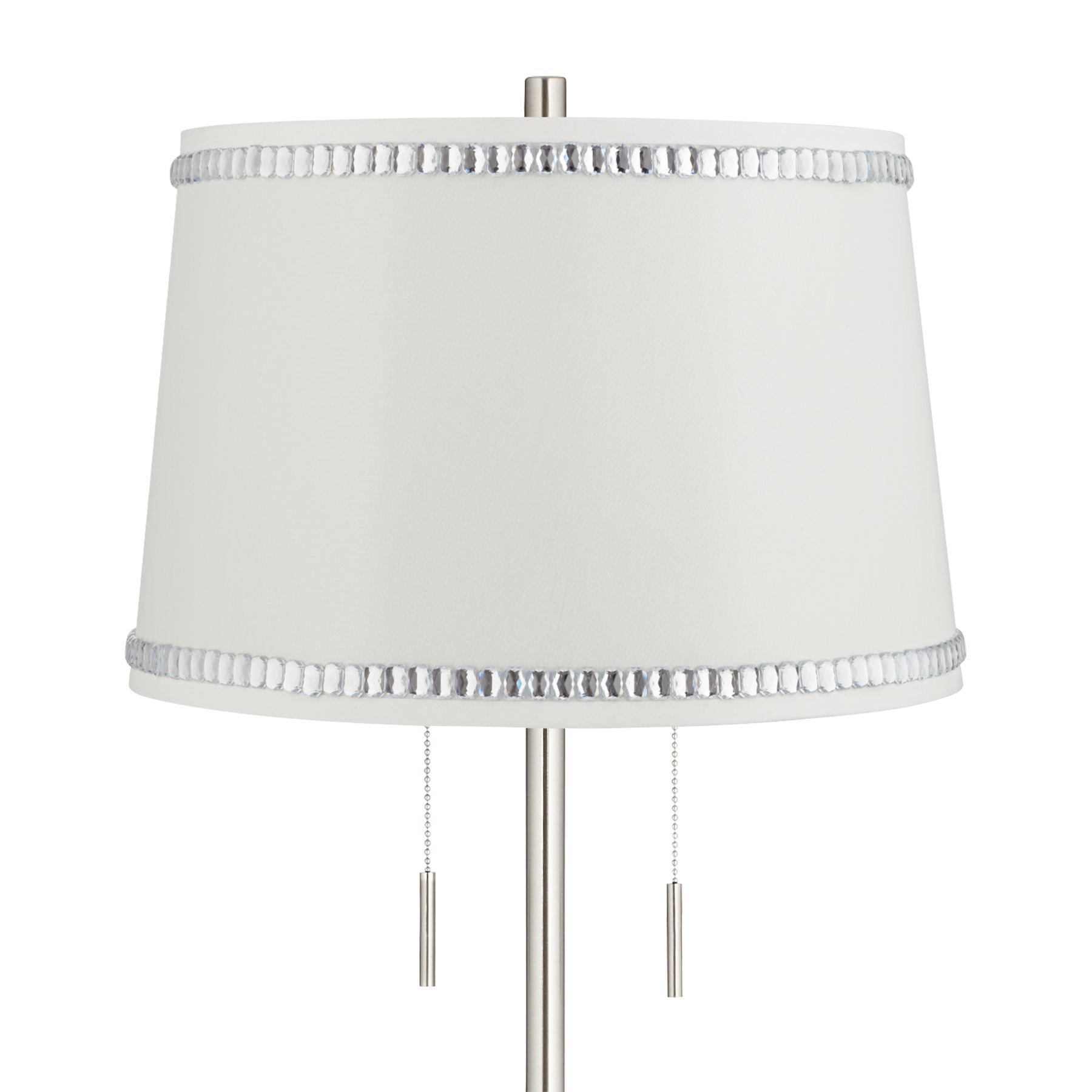 Image 2 Possini Euro Abba 66" White Drum Shade Brushed Nickel Floor Lamp more views
