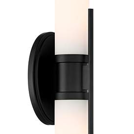 Image4 of Possini Euro Abron 24" Wide Black Glass Tube LED Bath Bar Light more views
