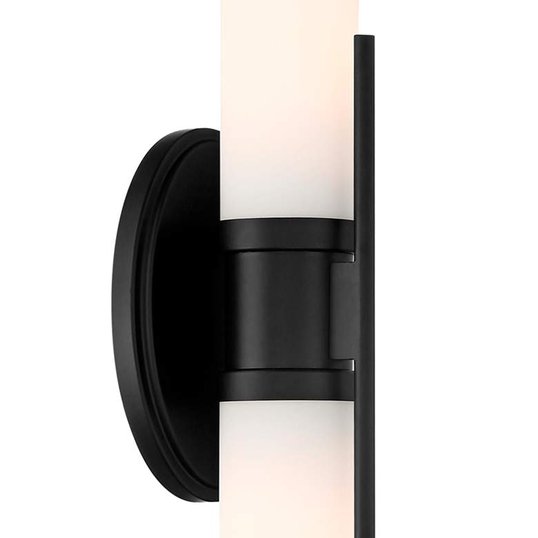 Image 4 Possini Euro Abron 24" Wide Black Glass Tube LED Bath Bar Light more views