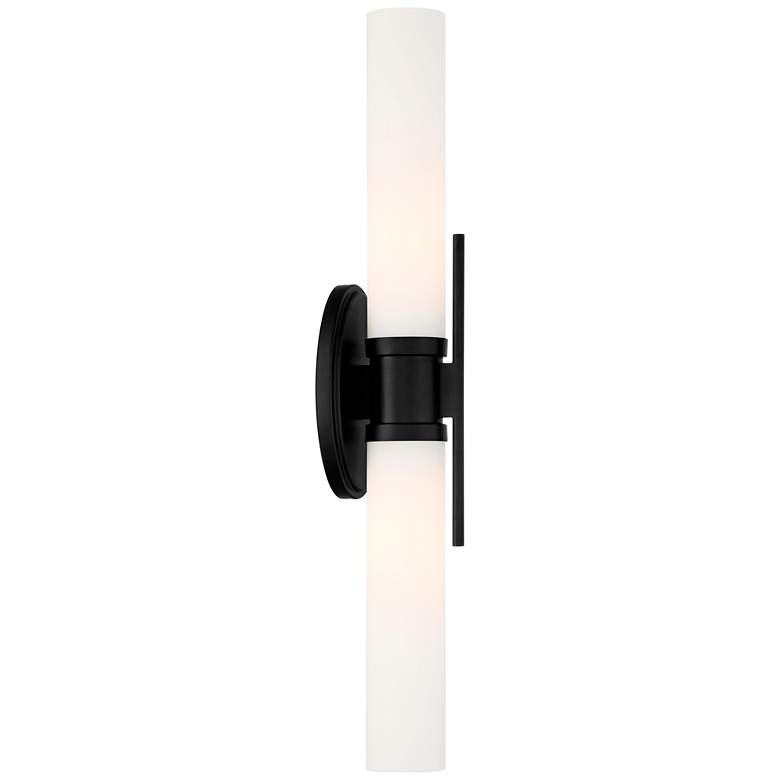Image 6 Possini Euro Abron 24 inch Wide Black Glass Tube LED Bath Bar Light more views