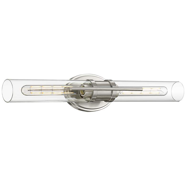 Image 2 Possini Euro Abron 24 inch Wide Glass and Brushed Nickel LED Bath Bar