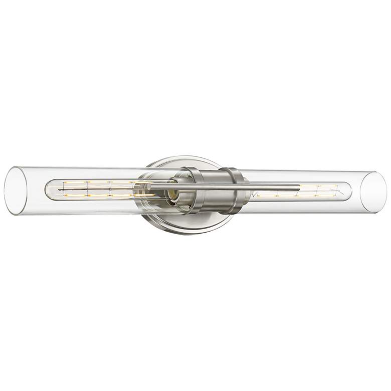 Image 2 Possini Euro Abron 24" Wide Glass and Brushed Nickel LED Bath Bar