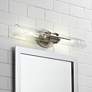 Possini Euro Abron 24" Wide Glass and Brushed Nickel LED Bath Bar