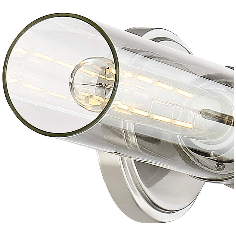 Image 3 Possini Euro Abron 24" Wide Glass and Brushed Nickel LED Bath Bar more views