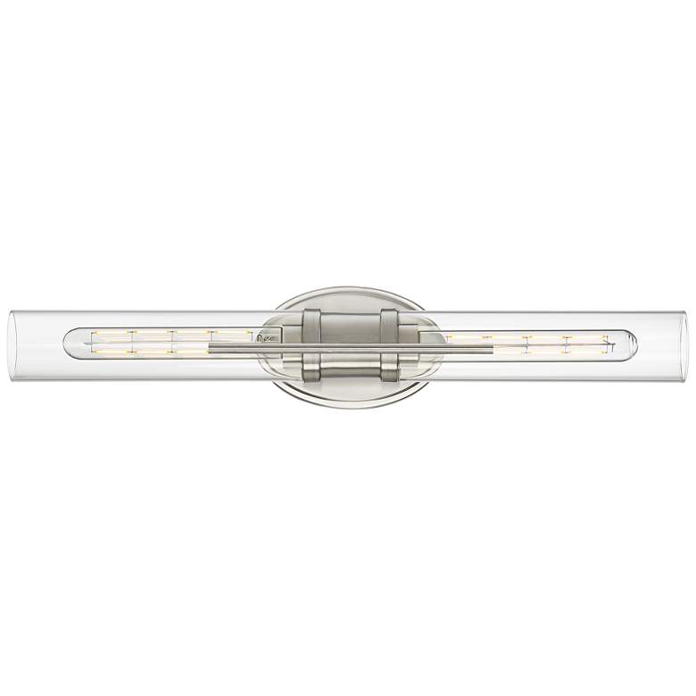 Image 5 Possini Euro Abron 24 inch Wide Glass and Brushed Nickel LED Bath Bar more views