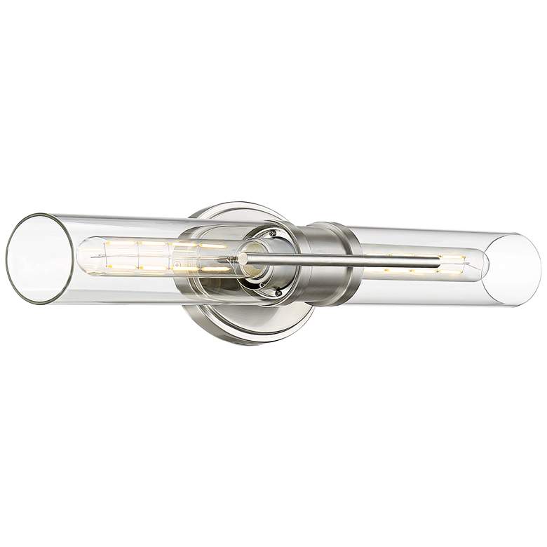 Image 6 Possini Euro Abron 24 inch Wide Glass and Brushed Nickel LED Bath Bar more views
