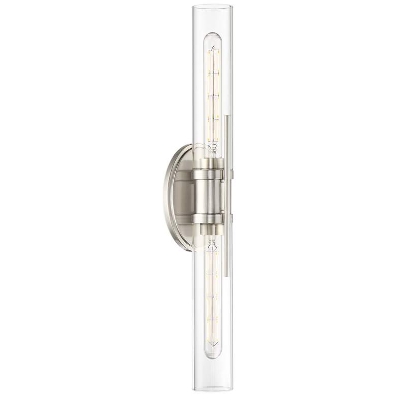Image 7 Possini Euro Abron 24" Wide Glass and Brushed Nickel LED Bath Bar more views