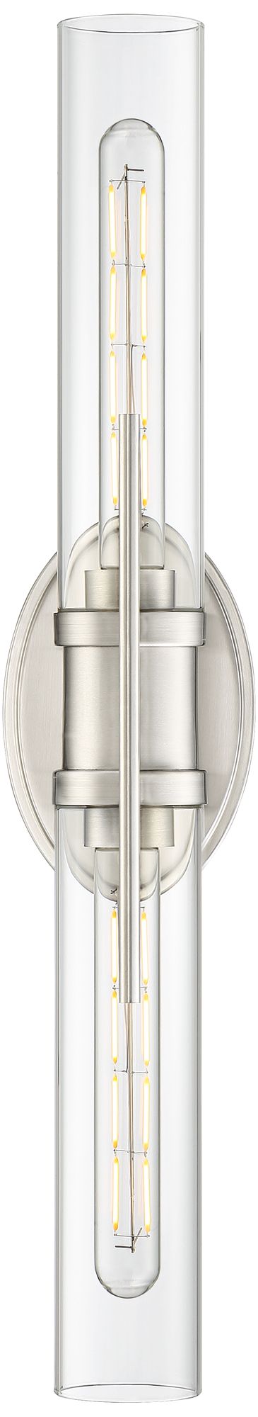 Possini Euro Abron 24" Wide Glass and Brushed Nickel LED Bath Bar