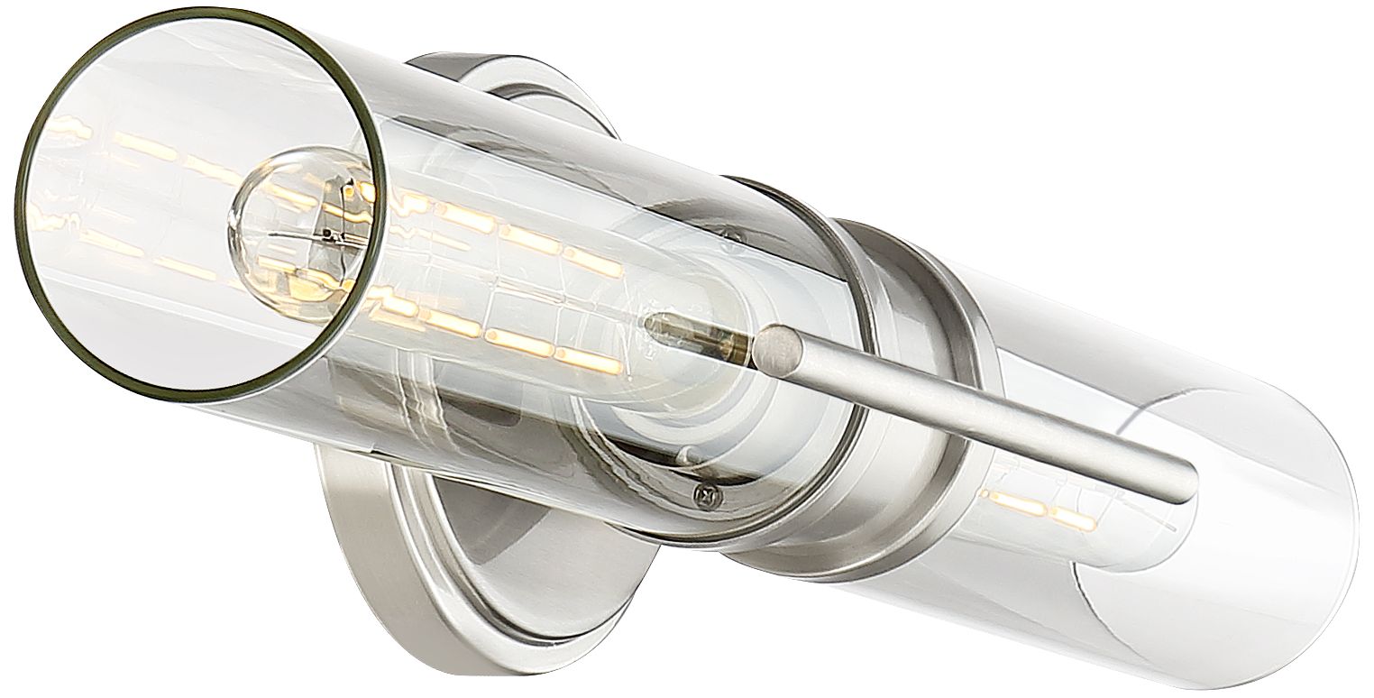 Possini Euro Abron 24" Wide Glass and Brushed Nickel LED Bath Bar