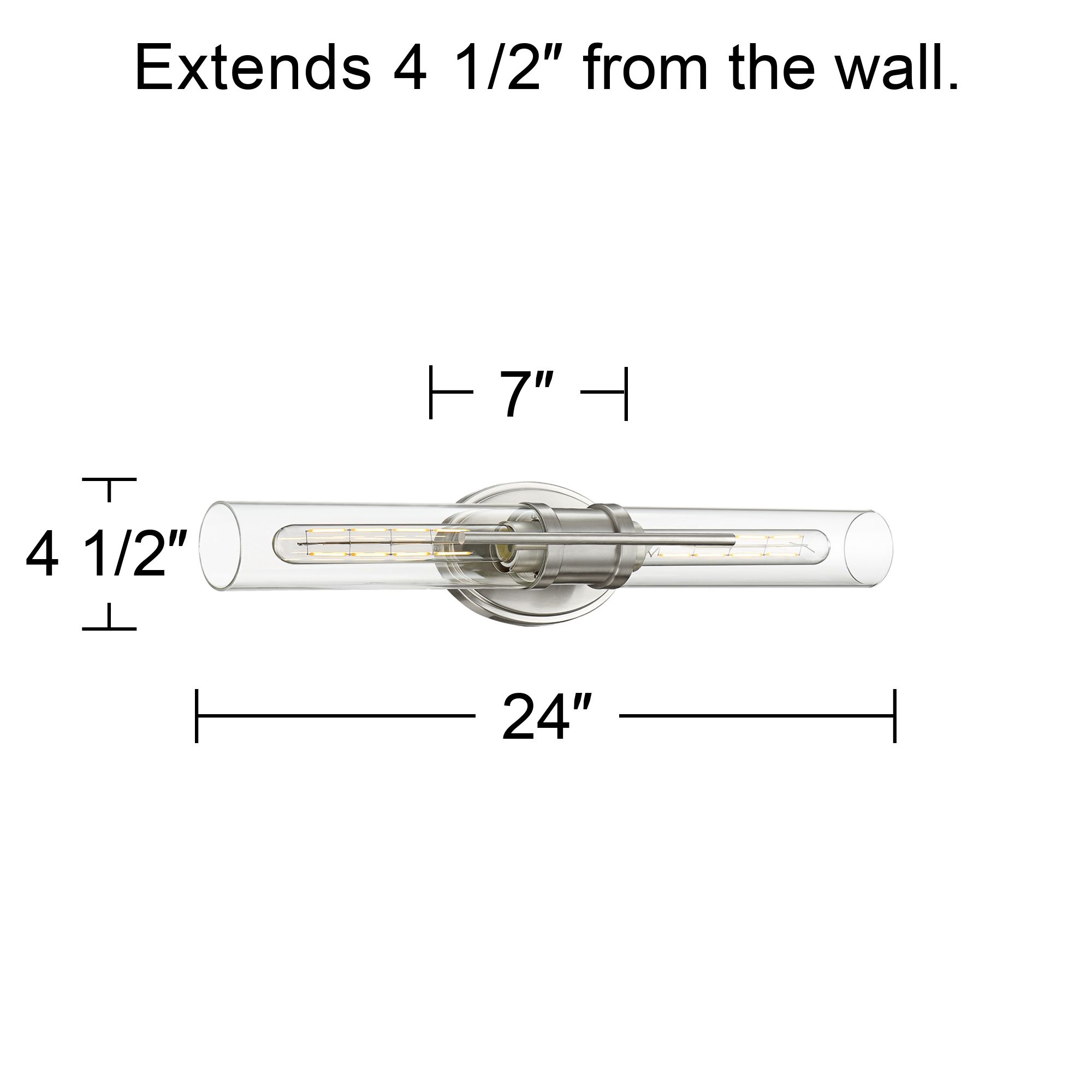 Possini Euro Abron 24" Wide Glass and Brushed Nickel LED Bath Bar