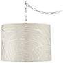 Possini Euro Abstract Silver Circles 16" Wide Plug-In Swag Chandelier