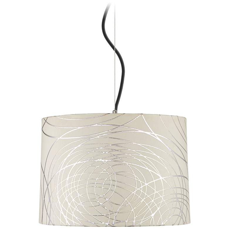 Image 2 Possini Euro Abstract Silver Circles 16 inch Wide Shade Pendant Light