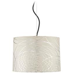 Possini Euro Abstract Silver Circles 16&quot; Wide Shade Pendant Light