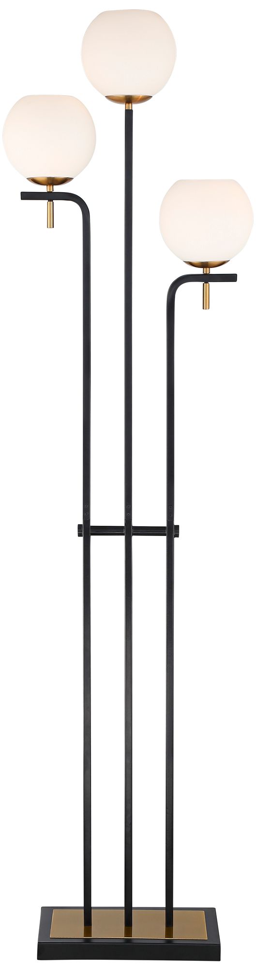 Possini Euro Acadia 71" Black and Warm Gold 3-Light Floor Lamp in scene