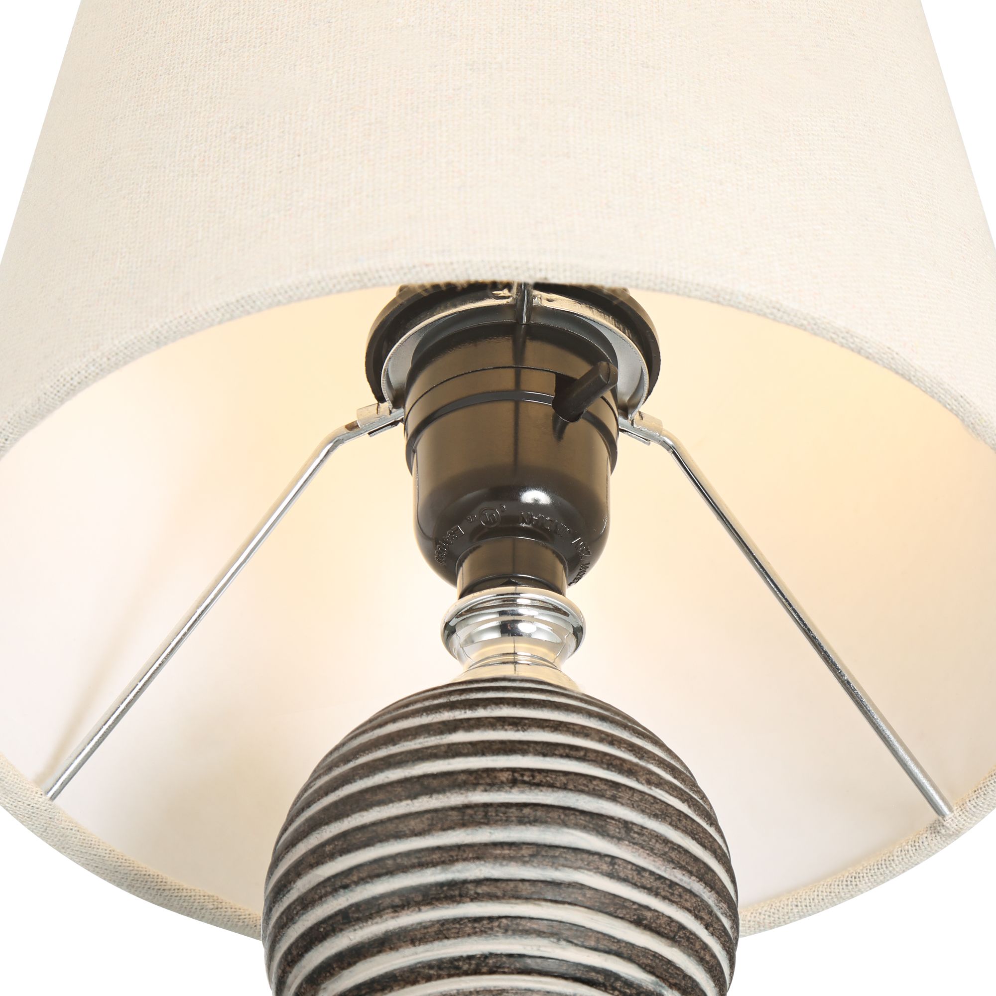 Image 4 Possini Euro Accara 14" High Brown White Stripe Table Lamp Set of 2 more views