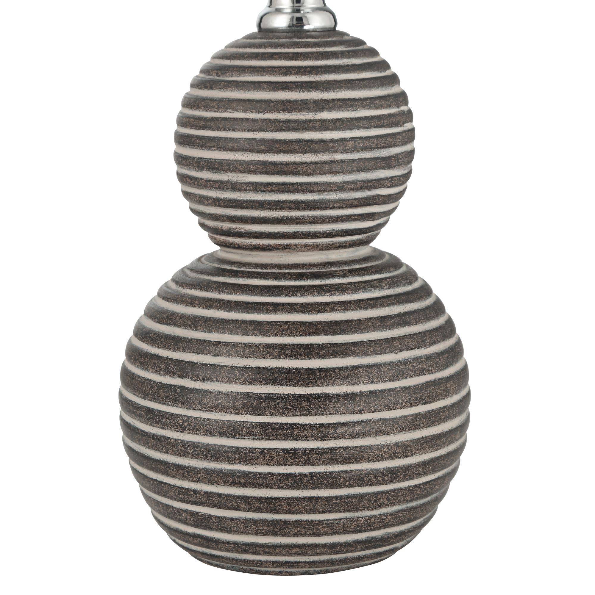 Image 6 Possini Euro Accara 14" High Brown White Stripe Table Lamp Set of 2 more views