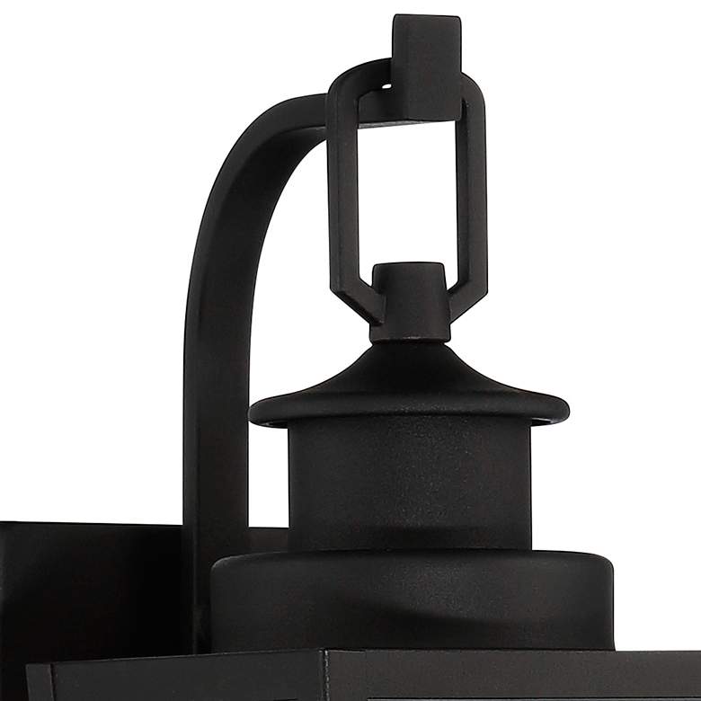 Image 3 Possini Euro Ackerly 14" Textured Black Outdoor Lantern Wall Light more views