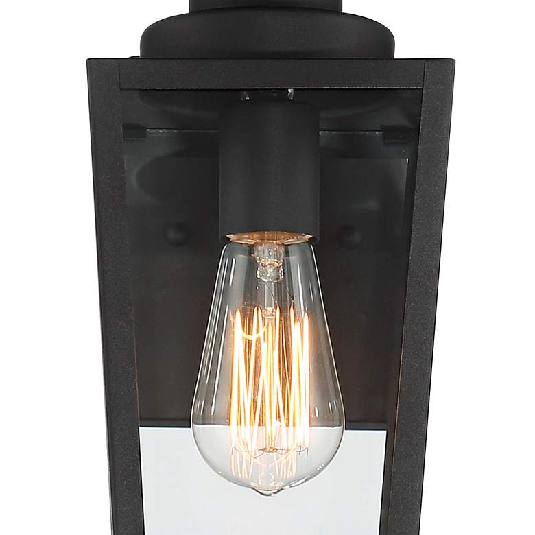 Image 4 Possini Euro Ackerly 14" Textured Black Outdoor Lantern Wall Light more views