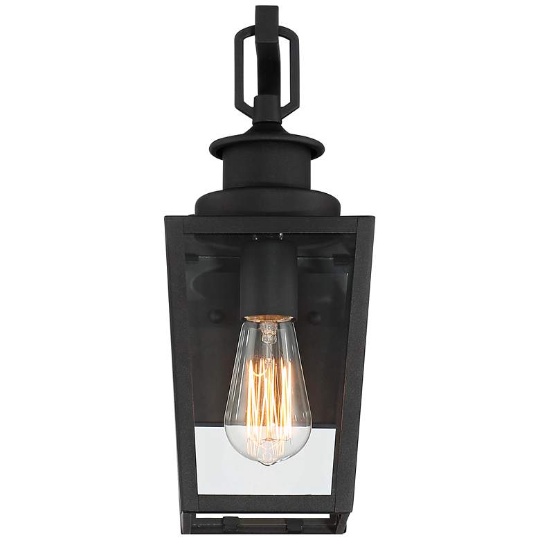 Image 6 Possini Euro Ackerly 14 inch Textured Black Outdoor Lantern Wall Light more views