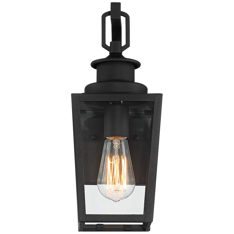 Image 6 Possini Euro Ackerly 14" Textured Black Outdoor Lantern Wall Light more views