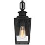 Possini Euro Ackerly 14" Textured Black Outdoor Lantern Wall Light