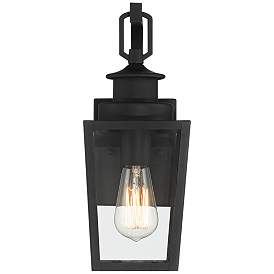 Image5 of Possini Euro Ackerly 14"H Black Outdoor Lantern Wall Light Set of 2 more views