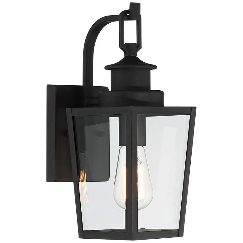 Image 6 Possini Euro Ackerly 14 inchH Black Outdoor Lantern Wall Light Set of 2 more views