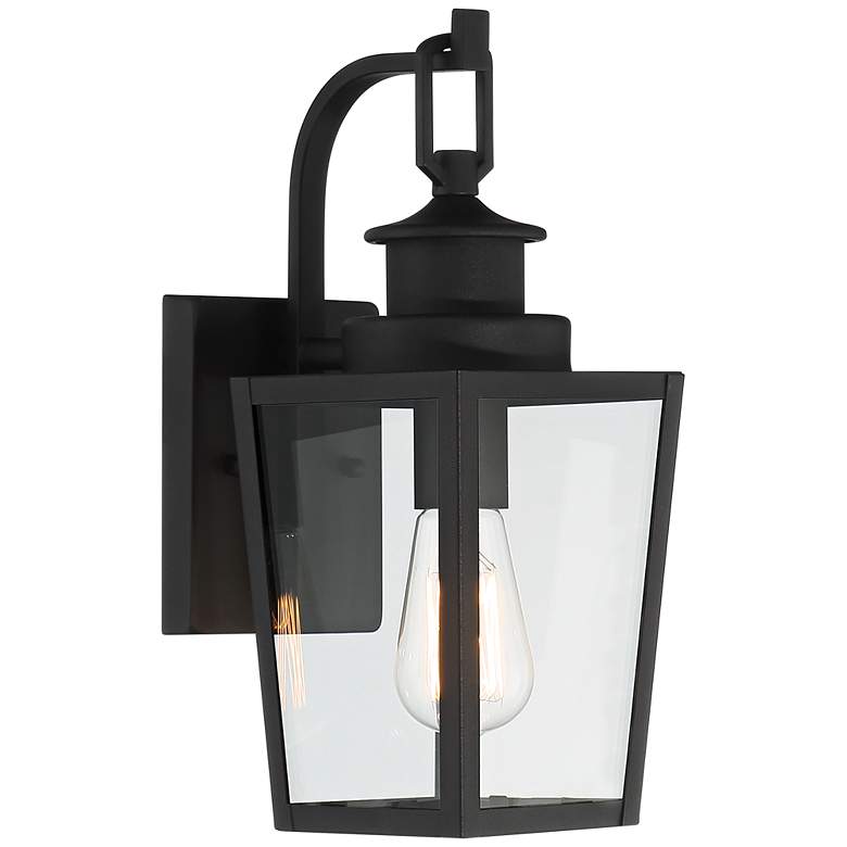 Image 6 Possini Euro Ackerly 14"H Black Outdoor Lantern Wall Light Set of 2 more views
