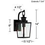 Possini Euro Ackerly 14"H Black Outdoor Lantern Wall Light Set of 2