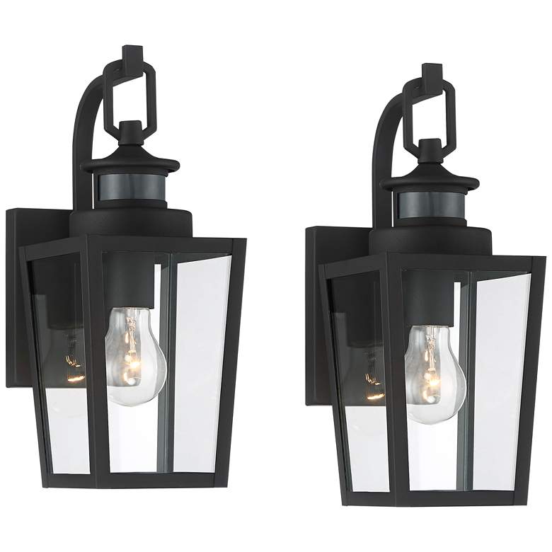 Image 2 Possini Euro Ackerly 14"H Motion Sensor Outdoor Wall Light Set of 2