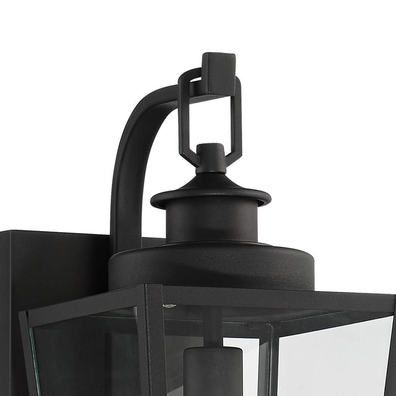 Image 3 Possini Euro Ackerly 17 1/4" High Textured Black Outdoor Wall Light more views