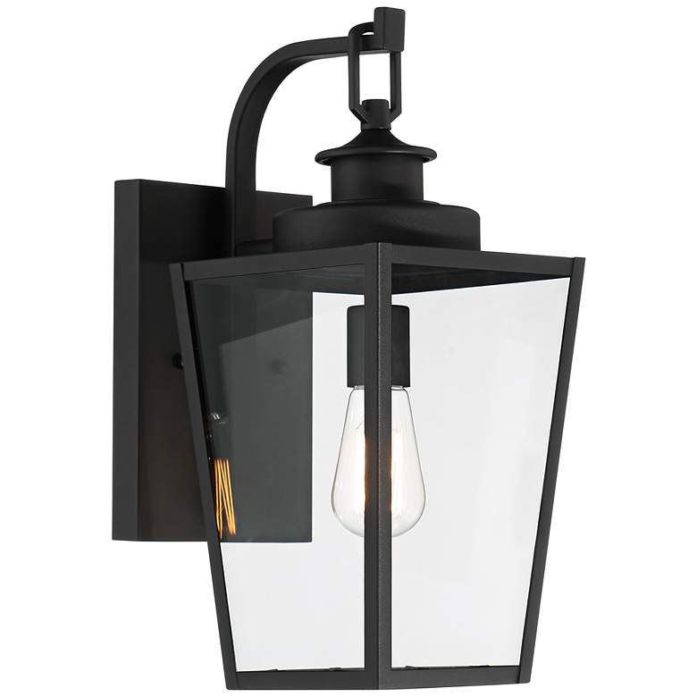 Image 5 Possini Euro Ackerly 17 1/4" High Textured Black Outdoor Wall Light more views